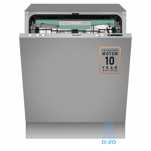 Встраиваемая посудомоечная машина с проекцией времени на полу авто-открыванием и инвертором Weissgauff BDW 6075 D Inverter AutoOpen Timer Floor 5664000₽