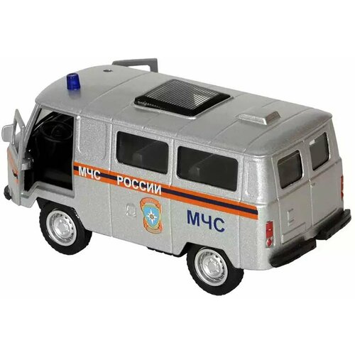 Модель машины УАЗ 452 Буханка МЧС (1:32, 13,5 см свет, звук, инерция) модель машины уаз 452 буханка полиция 1 32 13 5 см свет звук инерция
