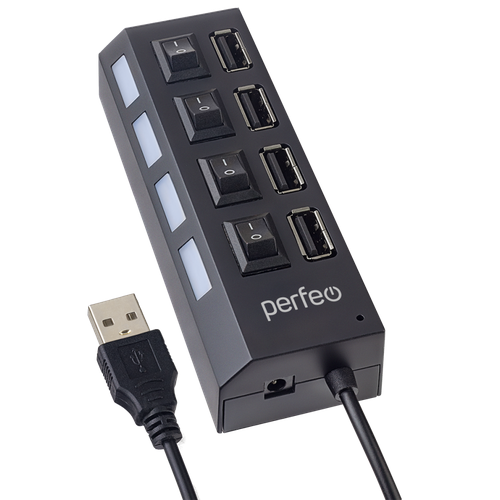 PF-H030 Black USB-HUB 4 Port чёрный 582₽