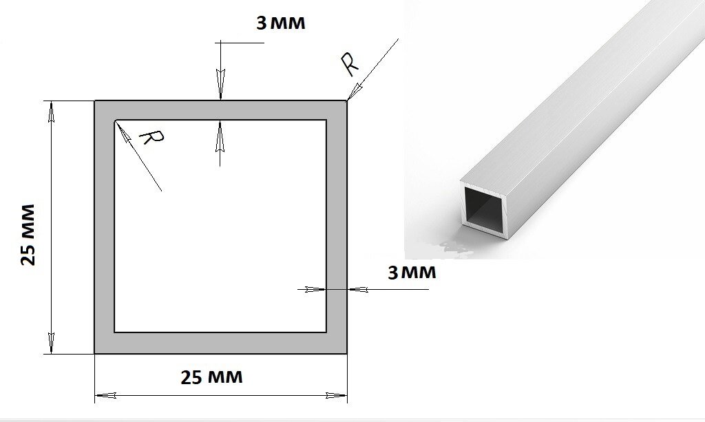 Труба профильная 25х25х3 мм