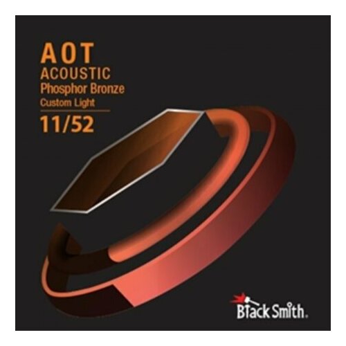 Струны для акустической гитары BlackSmith AOT Acoustic Phosphor Bronze Custom Light 11/52 струны для акустической гитары d addario ej26 phosphor bronze custom light 11 5 1шт