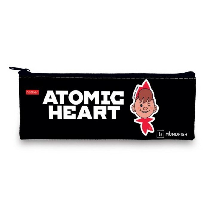 Пенал мягкий, 1 отделение 75 х 195 мм, плоский, Hatber, "Atomic Heart" чёрный NPk_64212