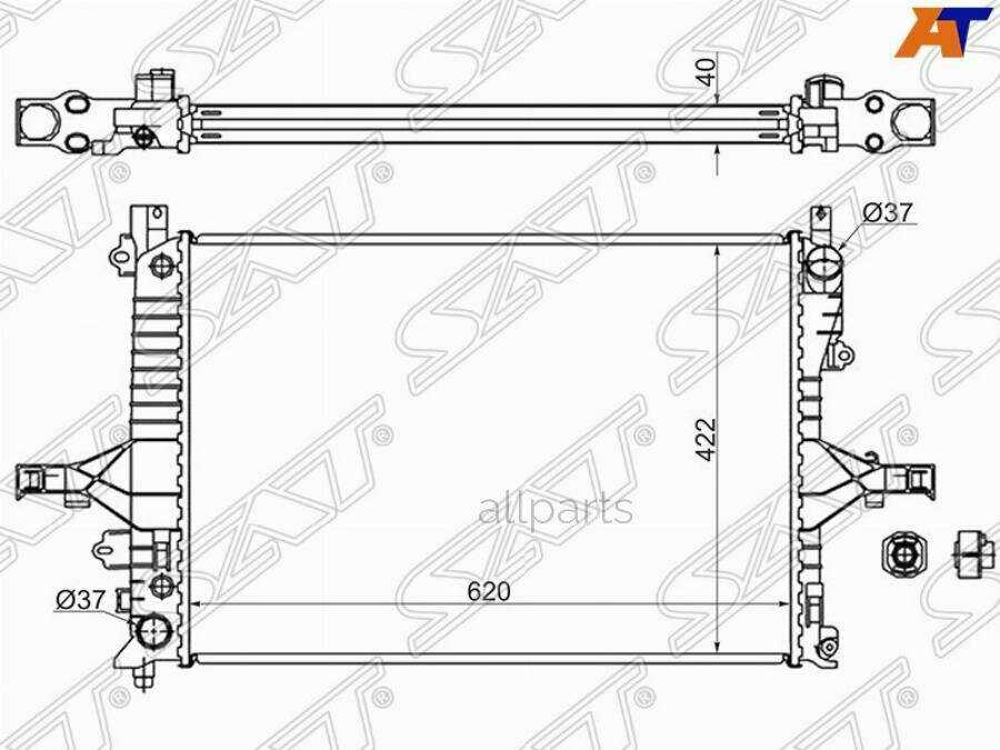 SAT SG-VL0003 Радиатор Volvo S60 00-10 / S80 98-06 / V70 00-07 / XC70 00-07