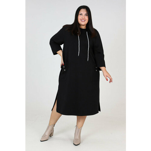 Платье ZOYA, размер 66, черный халат zoya размер 66 черный белый