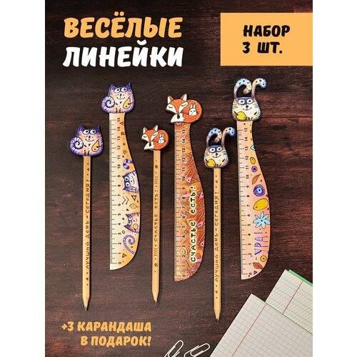 Канцелярский набор три линейки школьные