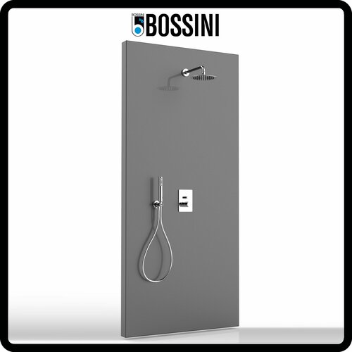 излив для смесителя bossini ole square e86908 030 хром Душевая система с тропическим душем Bossini Tetis Zen 200, Италия