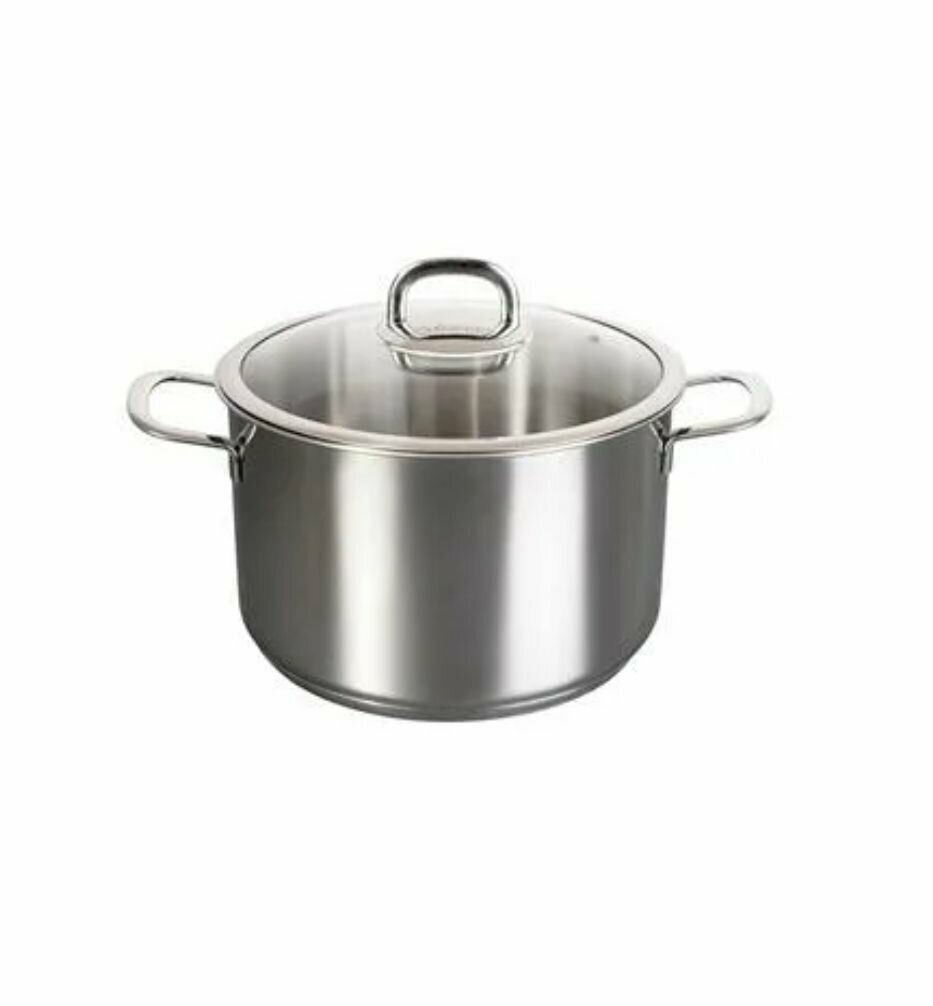 Кастрюля линии "SAFIA" 6 литров, диаметром 24 см, со стеклянной крышкой — фото 1