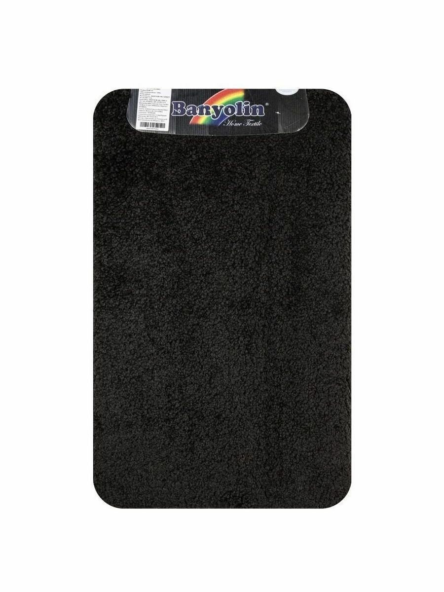 фото Коврик в ванную SHAGGY ECO одинарный, чёрный, 50х 80 см, 100% полиэстер, ворс 20 мм