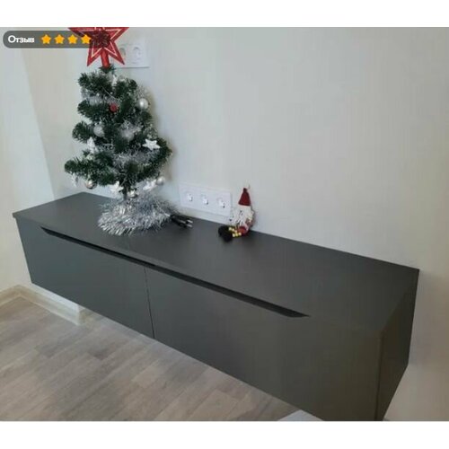 Тумба под телевизор суперматовый графит МДФ 17900₽