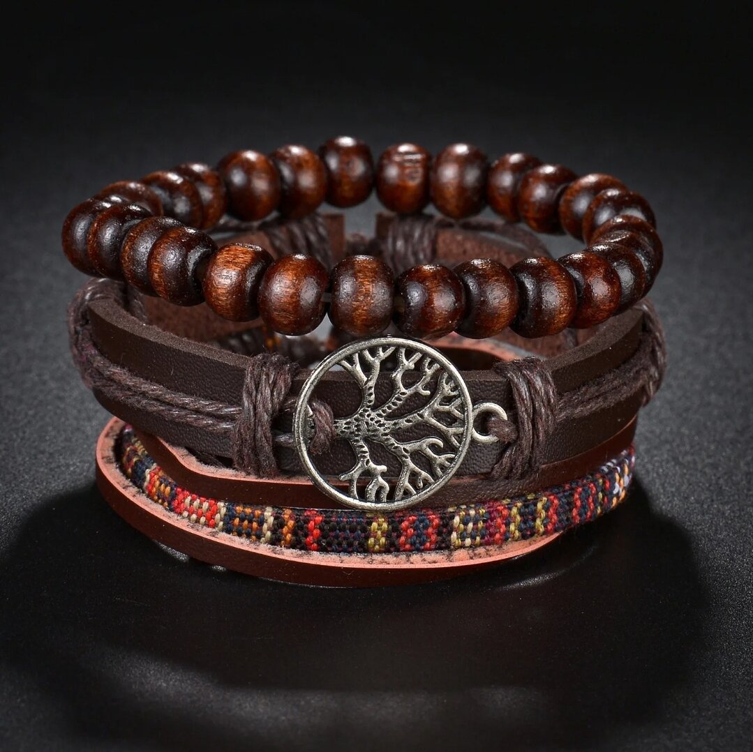 Славянский оберег, плетеный браслет, металл, 4 шт., размер 17 см, размер one size, диаметр 8 см, бесцветный, серый