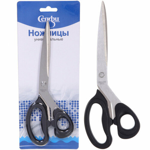 Ножницы универсальные бытовые VOSTOK MARKET цвет чёрный 238см блистер Селфи 529₽