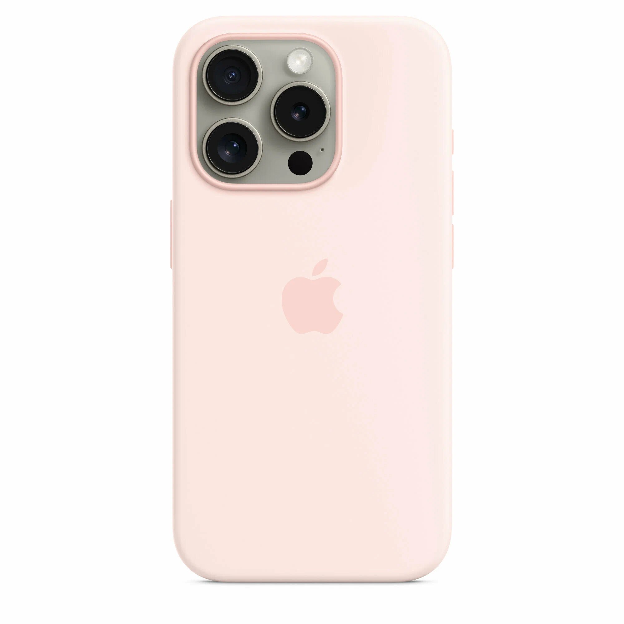 Чехол Apple iPhone 15 Pro Max Silicone Case with MagSafe – Светло-розовый с Анимацией