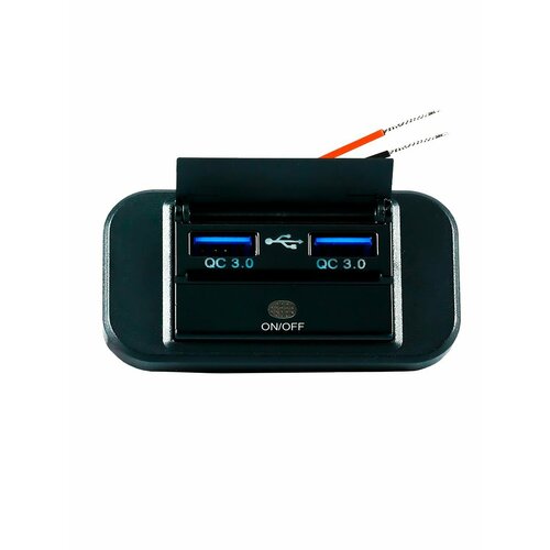 Зарядное устройство автомобильное врезное GSG2023VQQ 2USB3A3A QuickCharge есть кнопка вклвыкл 653₽