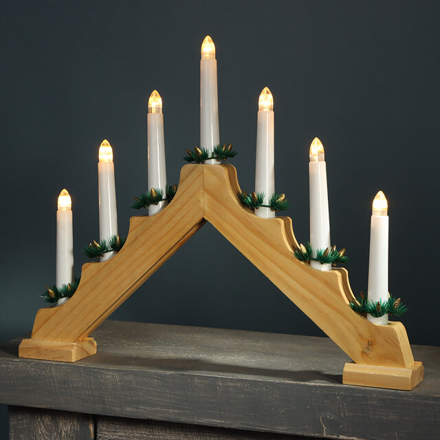 фото Koopman Светильник-горка Этери 40*31 см бежевая, 7 свечей с теплыми белыми LED AX8000180