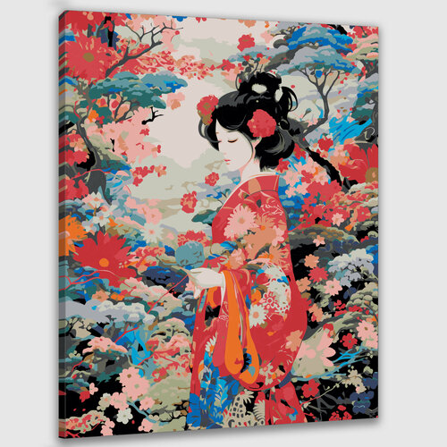 Картина по номерам 50х40 Японский флорал: вдохновение природой