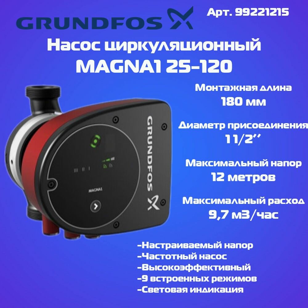 Циркуляционный насос Grundfos MAGNA1 25-120 180 1x230 99221215