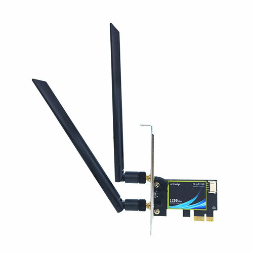 Wi-Fi PCI-E Адаптер WTXUP TX-AC1200, 2.4/5 ГГц, 1200 Мбит/сек, Bluetooth 4.2, 2 Внешние Антенны, Сетевая Карта для ПК, для Компьютера wi fi pci e адаптер wtxup tx ac1200 2 4 5 ггц 1200 мбит сек bluetooth 4 2 2 внешние антенны сетевая карта для пк для компьютера