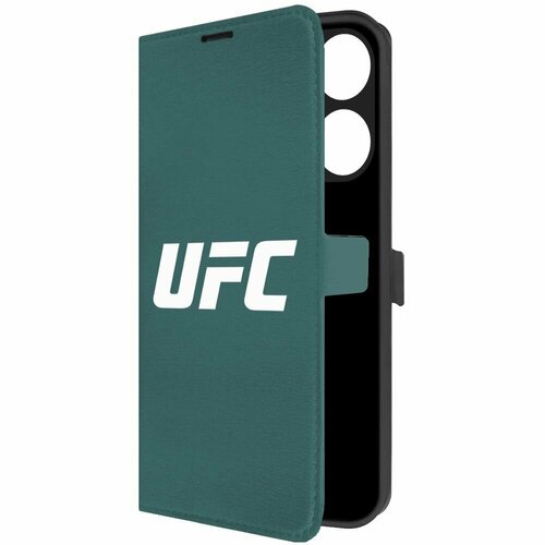 Чехол-книжка Krutoff Eco Book для TECNO POP 7 Pro UFC (зелёный опал) чехол книжка krutoff eco book для tecno pop 7 pro вооруженные силы рф зелёный опал