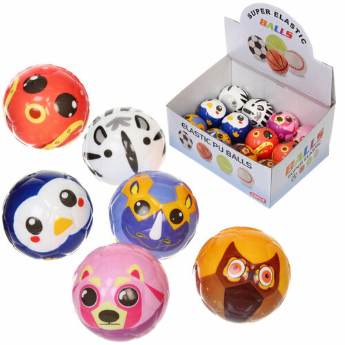 Мяч 63 см Зоопарк антистресс попрыгун микс стикер на шоу-бокс 379₽