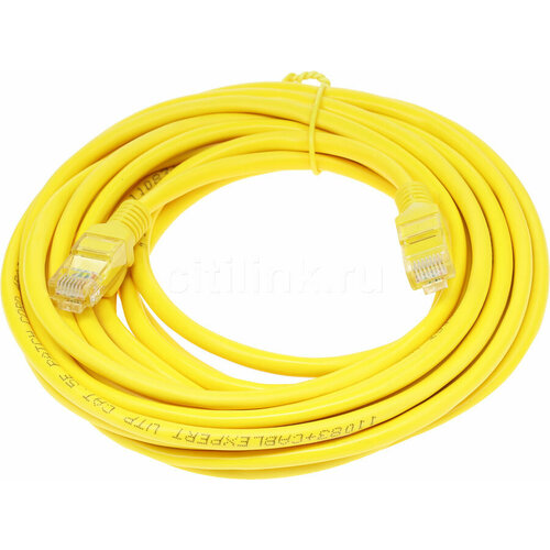 патч корд cablexpert pp12 5m 5 м желтый Патч-корд PREMIER PP12-5M/Y литой (molded), UTP, cat.5E, 5м, 4 пары, 26AWG, алюминий омедненный, желтый