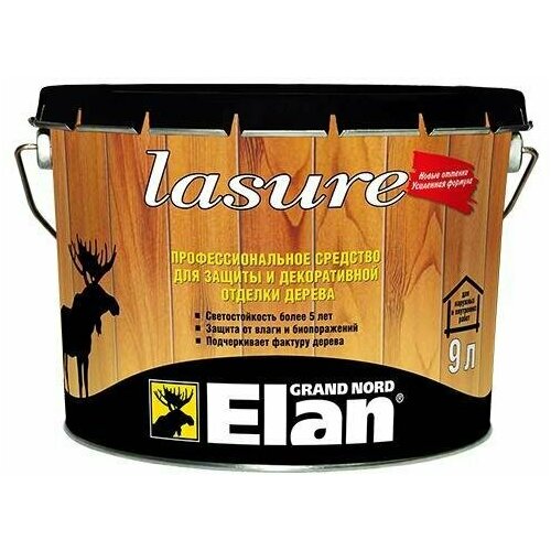 Антисептик декоративный для дерева Lasure Elan бесцветный (9л) wood finish декоративный антисептик бесцветный 9л