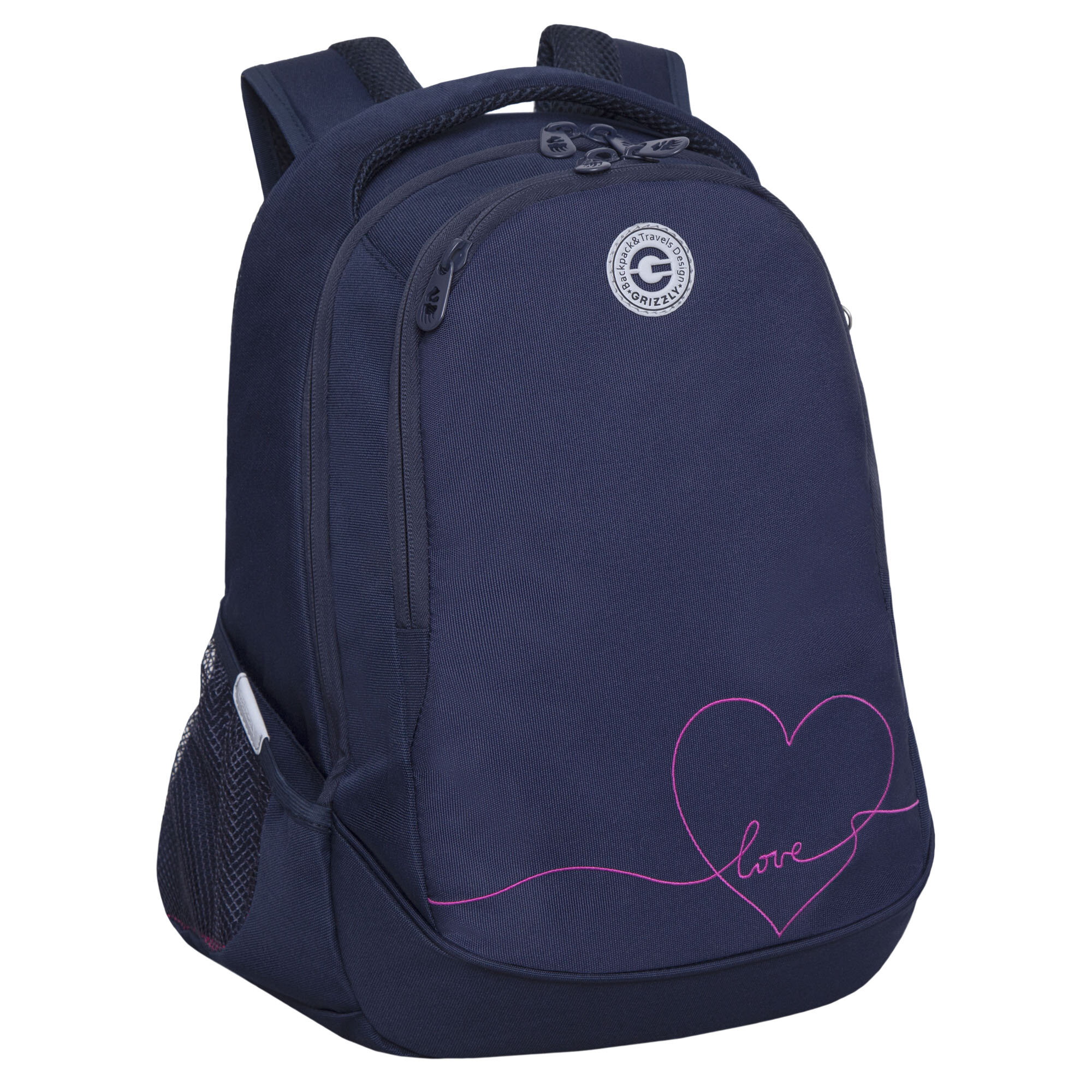 Рюкзак молодежный GRIZZLY с карманом для ноутбука 13", анатомической спинкой, для девочки, женский RD-340-2/3
