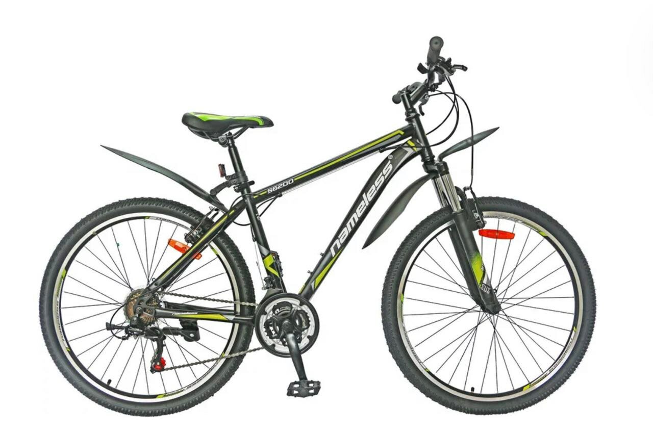 Велосипед Nameless S6200 26" Рост 19" черный/зеленый Сталь