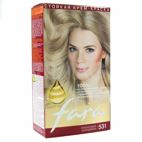 Fara Classic Стойкая крем-краска для волос, 531, платиновая блондинка тачки платиновая коллекция