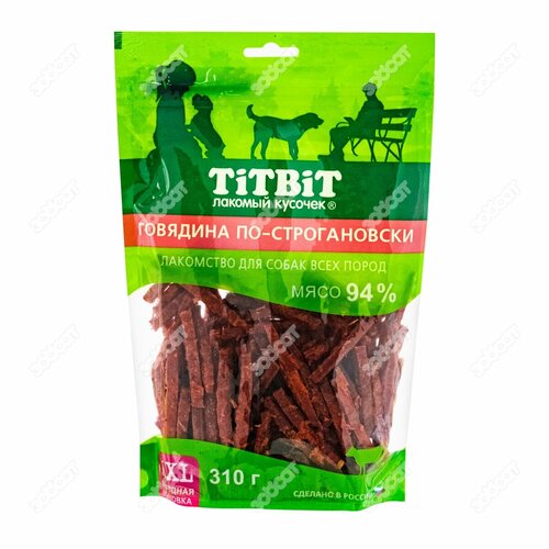 Лакомство TiTBiT для собак всех пород, говядина по-строгановски, XXL выгодная упаковка, 310 г