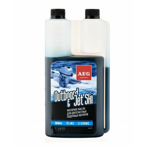 Моторное масло для двухтактных лодочных моторов AEG Outboard JetSki 2T NMMA TC-W3 1л с дозатором 33371 1080₽