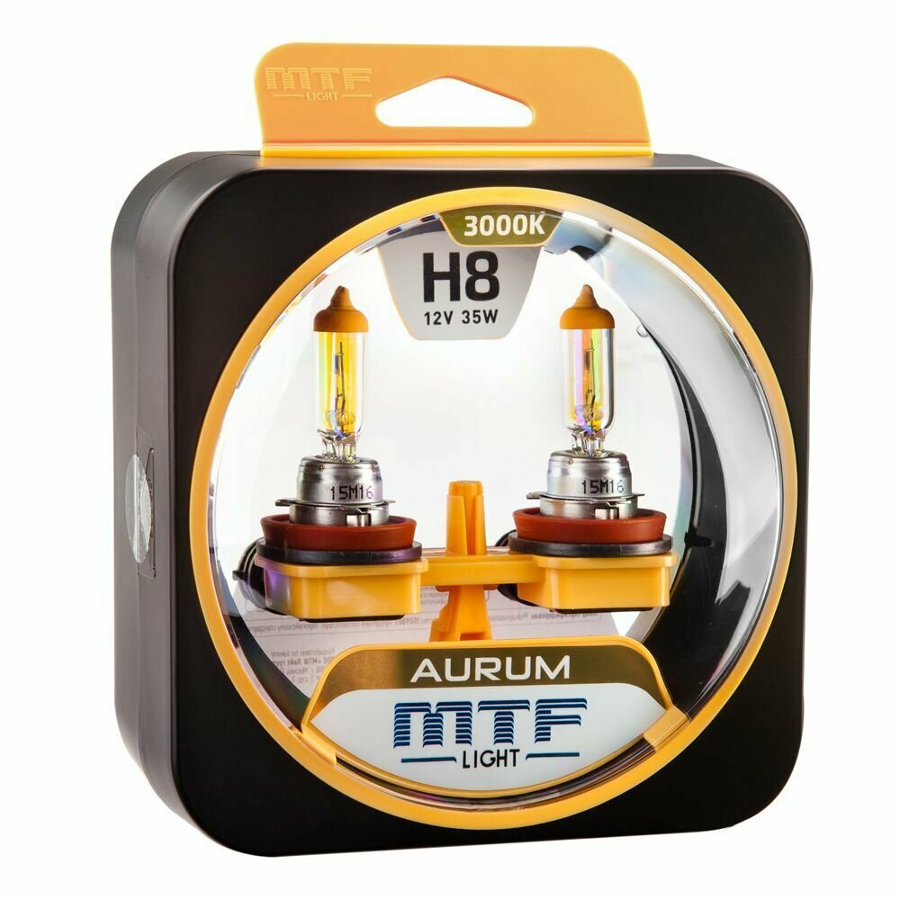 Галогенные автолампы MTF Light серия AURUM H8, 12V, 35W, комп.