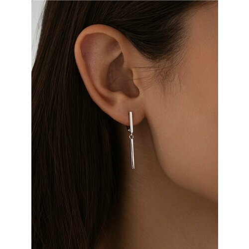 Серьги Golden City GOLDEN CITY, серебро, 925 проба, родирование, размер 35 мм, длина 3.5 см, серебряный