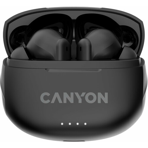 Гарнитура внутриканальные Canyon TWS-8 черный беспроводные bluetooth в ушной раковине (CNS-TWS8B) комплект 3 штук гарнитура для пк canyon hsc 1 basic 3 5mm cns chsc1b