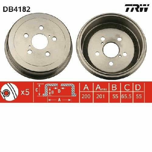 Барабан тормозной Toyota CARINA E 93-97 DB4182 trw 1шт