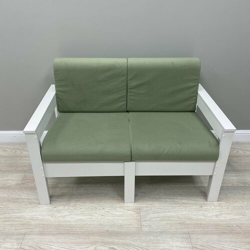 Диван Айдахо New Victoria двухместный каркас белый велюр фисташковый 10639₽