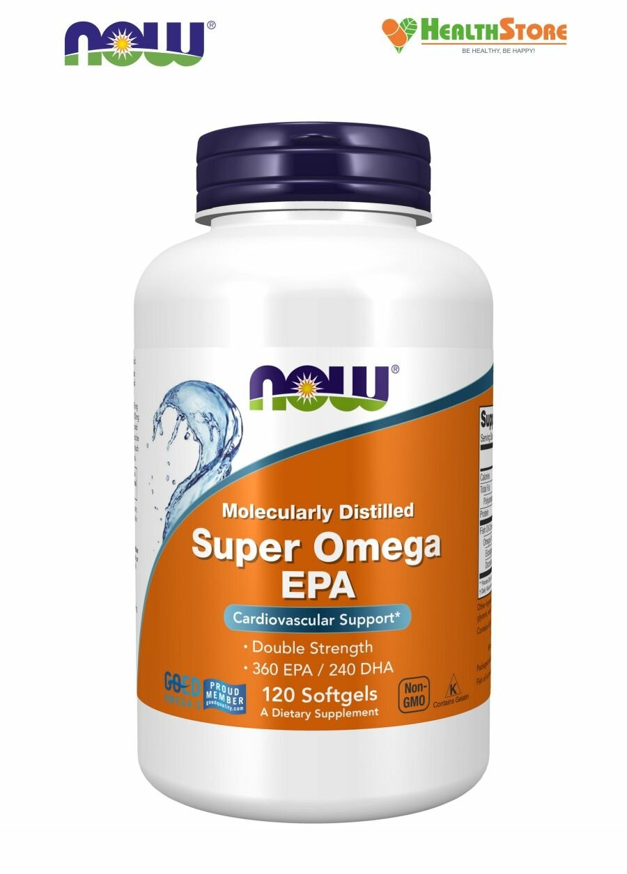 NOW Super Omega EPA 1200мг 120 софтгелевых капсул Антиоксидант Супер омега 3 360 ЭПК  240 ДГК