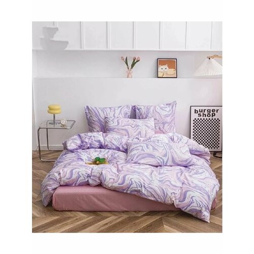 Постельное белье Евро-стандарт фиолетовый 2610₽