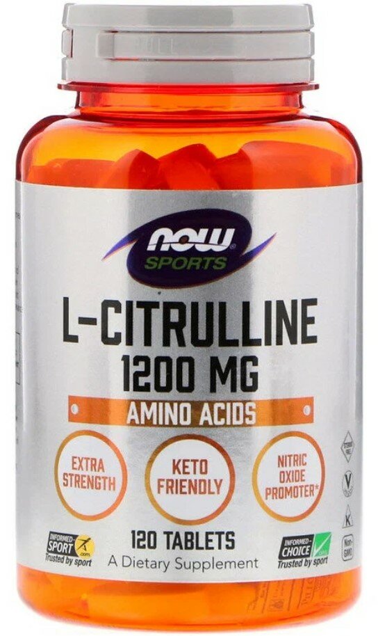 Аминокислота NOW L-Citrulline 1200 мг, нейтральный, 120 шт.