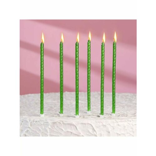 Свечи для торта Классические с подставкой, 13 см, 6 шт