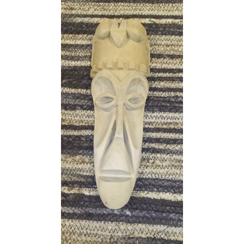 Маска-панно деревянная, декоративная, настенная, 35/15 см + брелок в подарок