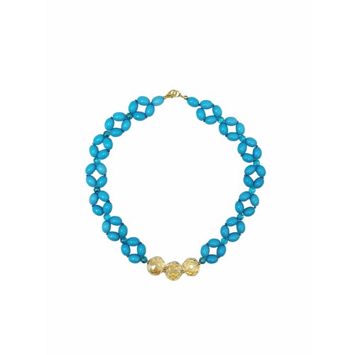 Колье Piperita, длина 49 см, голубой, золотой