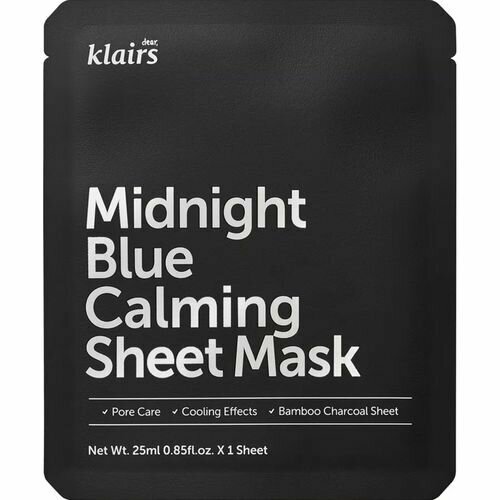 Dear Klairs Маска для лица тканевая с охлаждающим эффектом - Midnight blue calming sheet mask 25мл 525₽