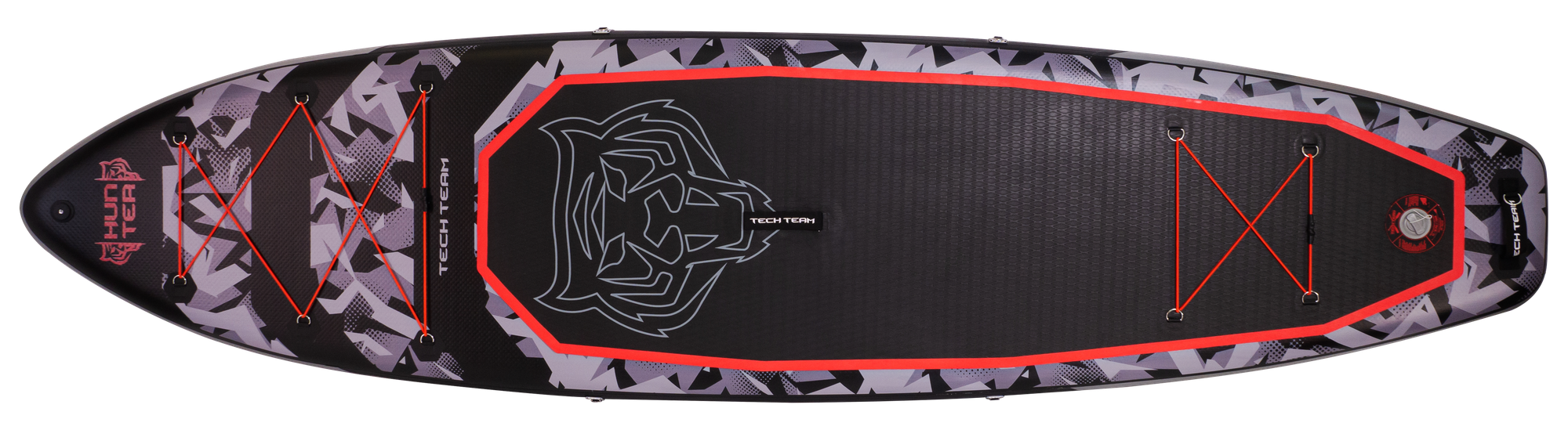 Сапборд TechTeam Hunter 11' (335х83х15) надувной SUP серый (каячное весло, сиденье в комплекте) — фото 1