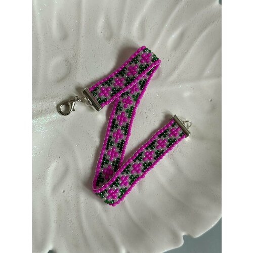 Браслет SOROKA, 1 шт., размер 20 см, зеленый, розовый