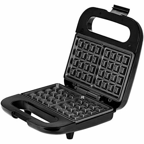 MPM MGO-39M Вафельница для 2 толстых бельгийских вафель антипригарные пластины автоматический контроль температуры корпус из нержавеющей стали 1000 Вт черныйнержавеющая сталь 2 гофры 1325900₽