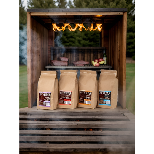 Щепа для копчения со специями Домашний Сундук набор из 4 видов по 200 г 579₽