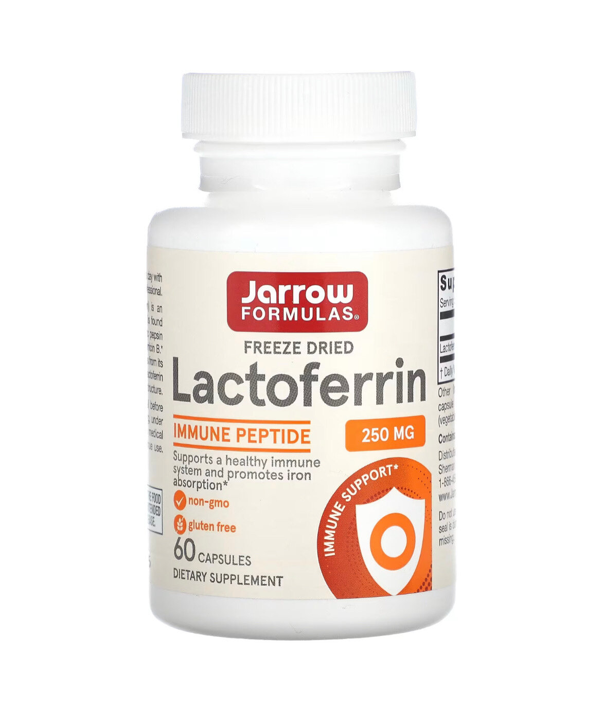 Лактоферрин 250 мг Jarrow Formulas Lactoferrin 60 кап