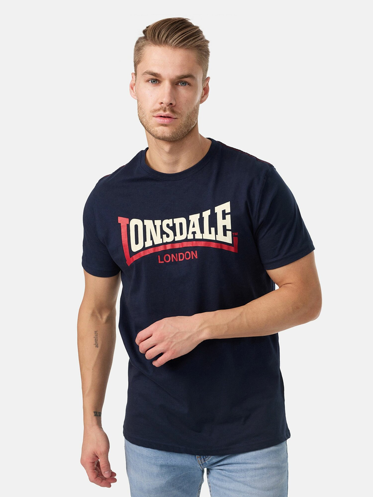 Футболка LONSDALE Two Tone, размер M, cиний