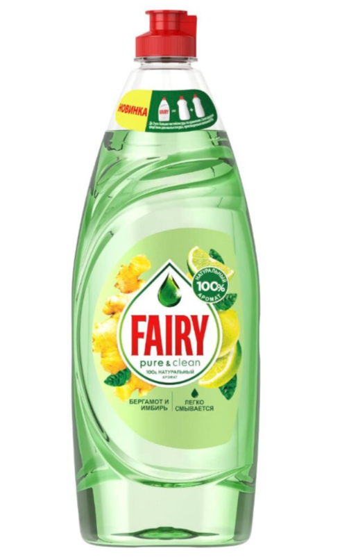 Fairy Средство для мытья посуды, бергамот и имбирь, 650 мл