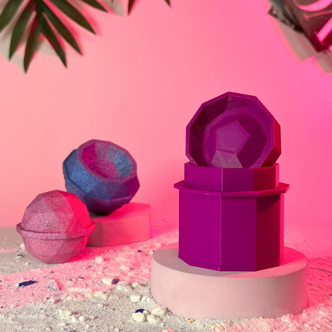 Набор 3D форм для бомбочек Граненая сфера+чаша 7 см